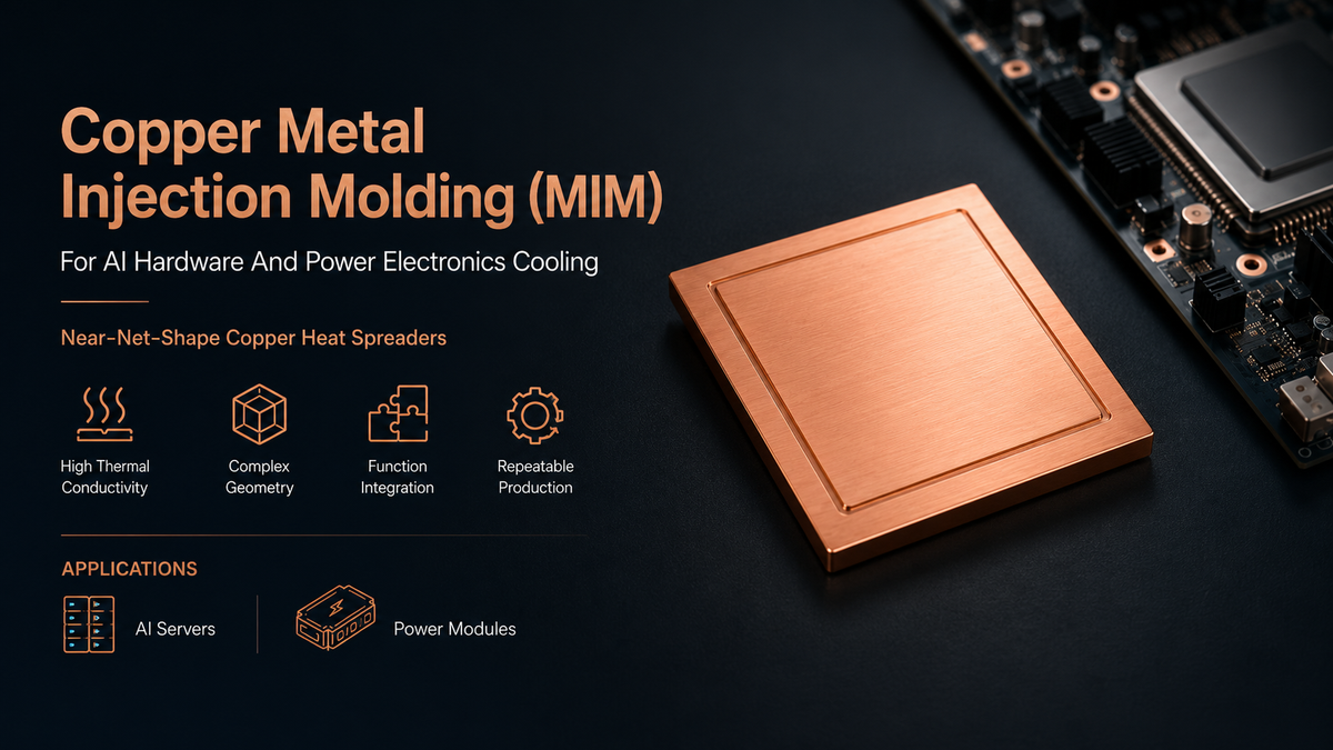 Copper Metal Injection Molding (MIM) for AI Hardware and Power Electronics Cooling